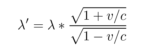doppler shift wavelength formula