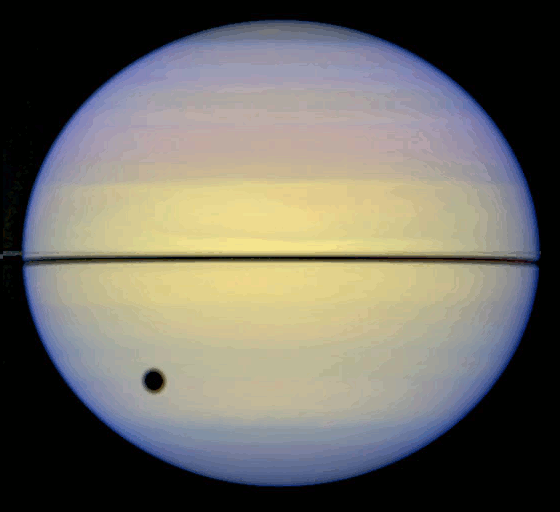 Saturn, its rings, and Titan